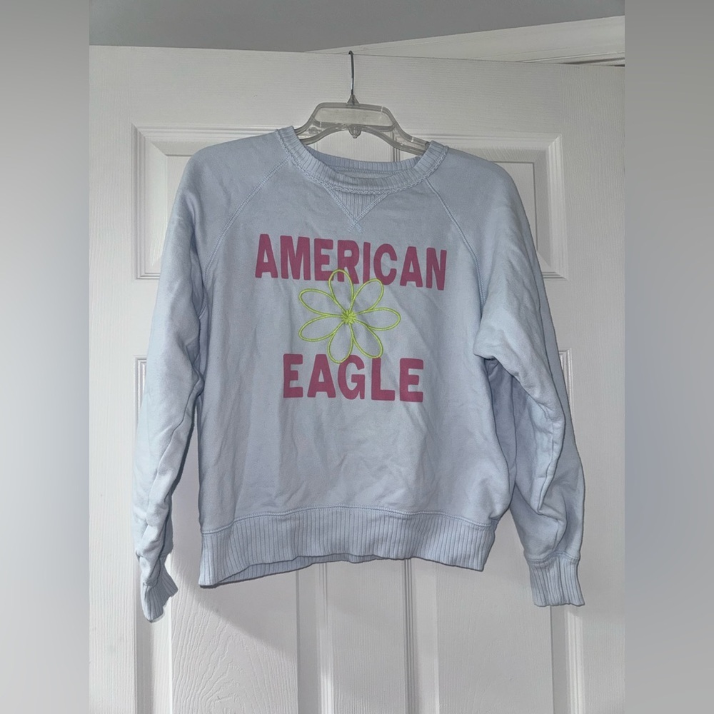 Flower American Eagle Logo Pullover Sweater!